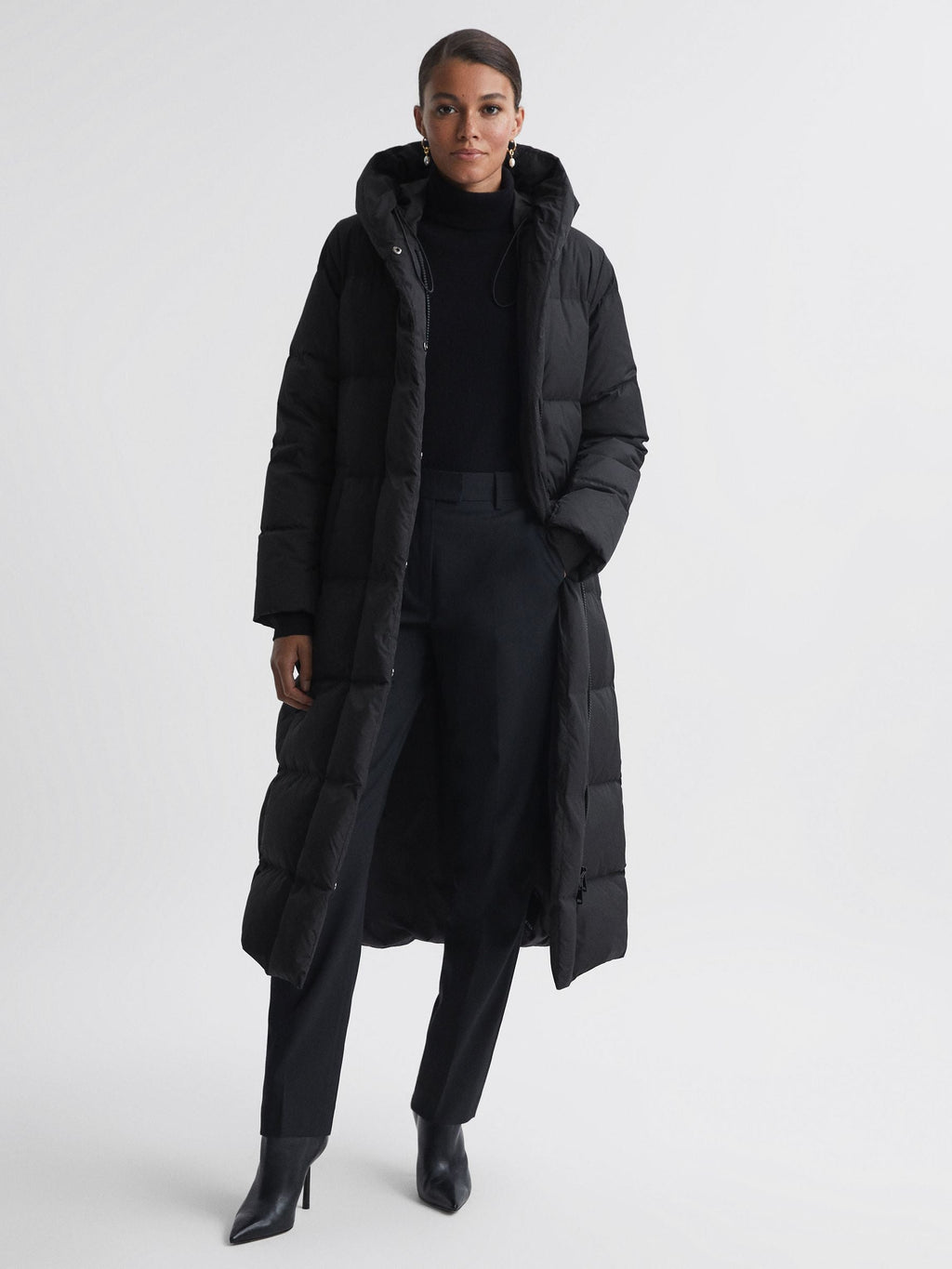 Black puffer coat winter style