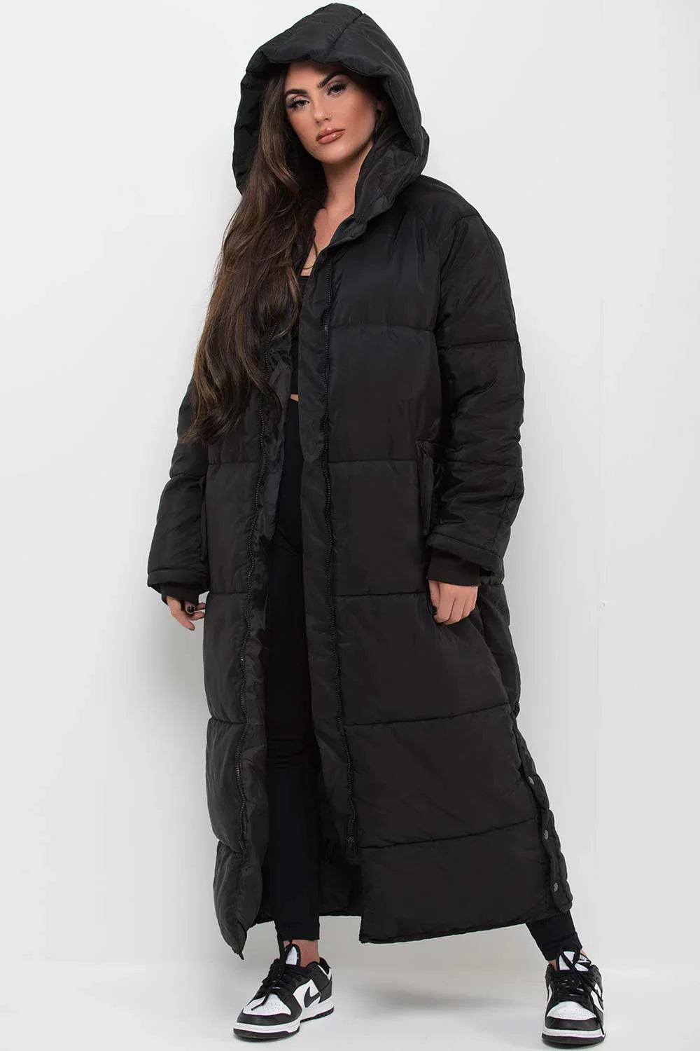 Black puffer coat winter style