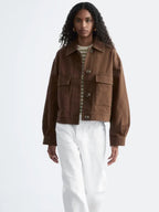 Alvena Stark Women Dark Brown Cotton Casual Jacket