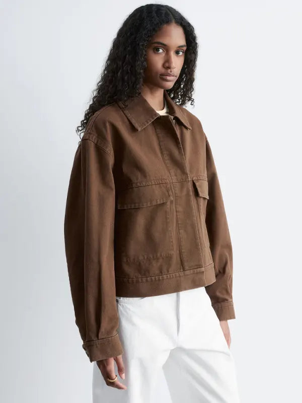Alvena Stark Women Dark Brown Cotton Casual Jacket