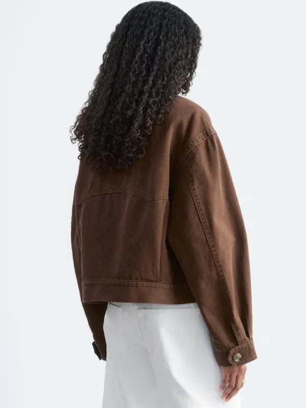 Alvena Stark Women Dark Brown Cotton Casual Jacket