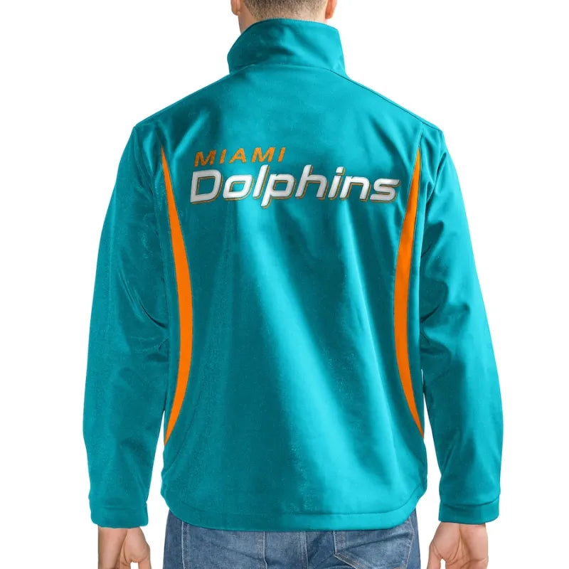Blake G-III Sports Miami Dolphins Zip Blue Jacket For Sale