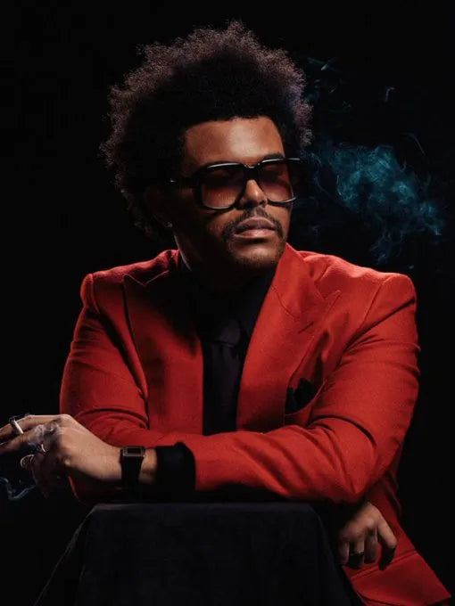 Blinding-Lights-The-Weeknd-Red-Cotton-Blazer-for-Mens