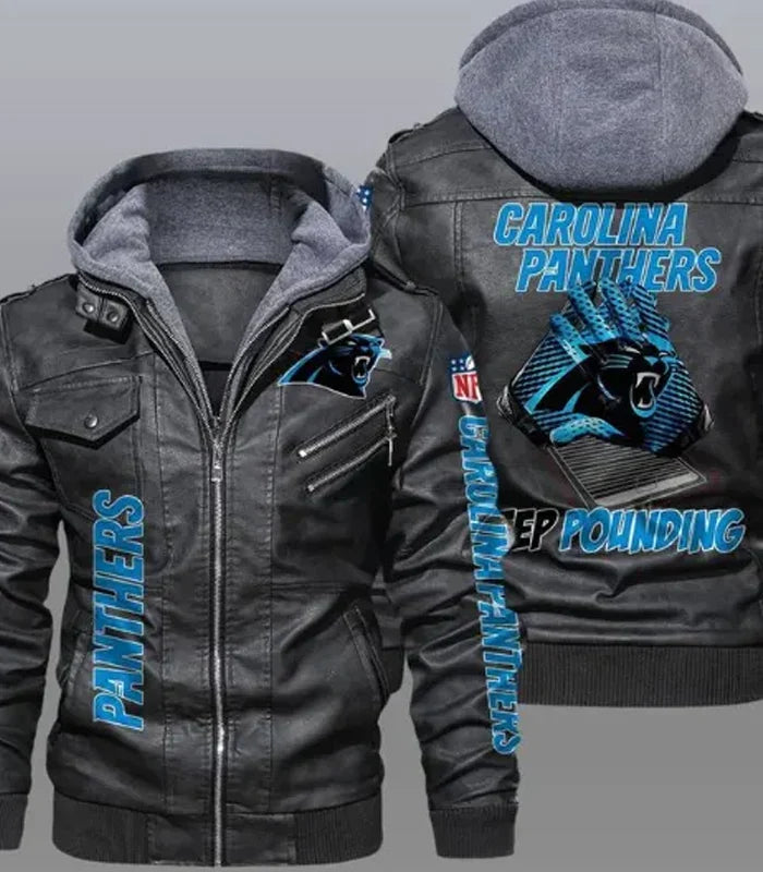 Bogdan Carolina Panthers Bomber Leather Jacket For Sale
