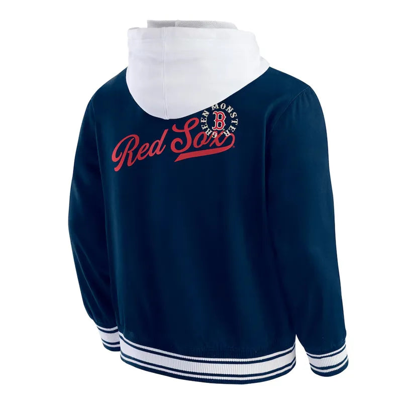 Boston Red Sox Navy Cotton Hooded Jacket For Sale