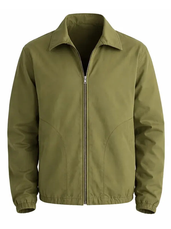 Gaylord Hamill Olive Green Twill Spring Cotton ZIP Jacket