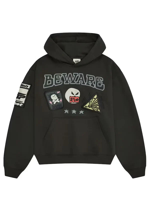 Broken Planet Beware Hoodie Black