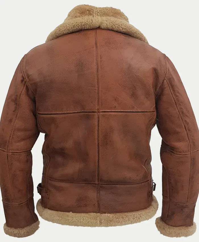 Brown Jacket With Fur Collar Men’s For Sale