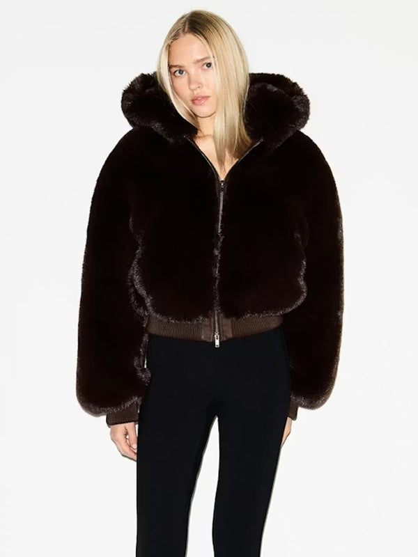 Brown-Skims-Faux-Fur-Zip-Up-Jacket