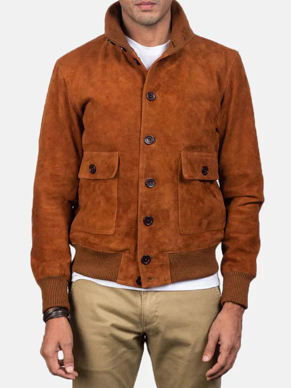Brown Suede Bomber Jacket Buy