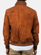 Brown Suede Bomber Jacket In USA