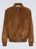 Brown Suede Bomber Jacket