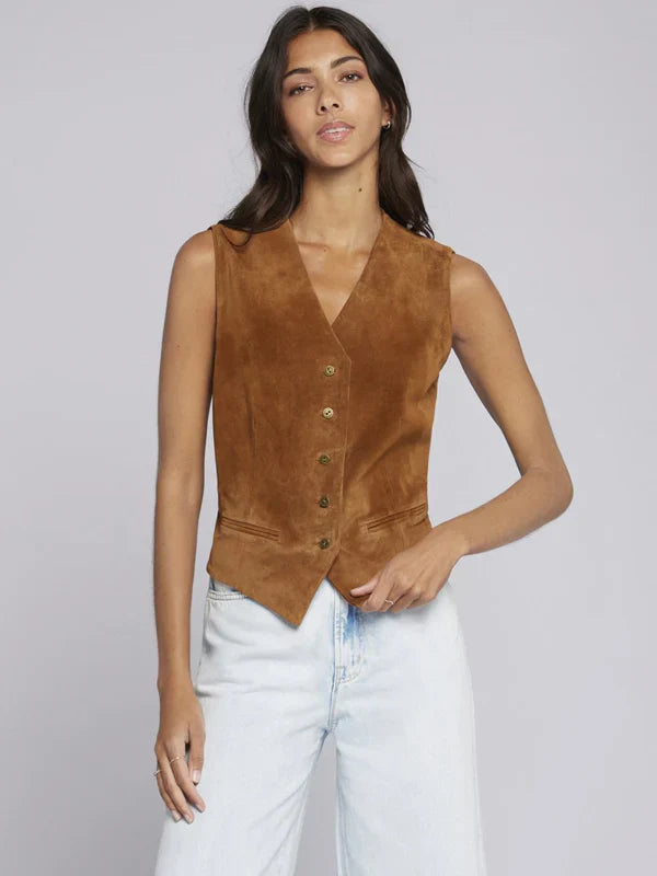 Brown Suede Vest For Sale