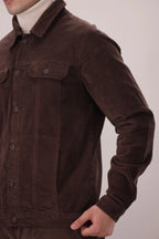 Brown textured corduroy jacket