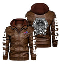Buffalo Bills Broddie Vintage Leather Jacket With Hood