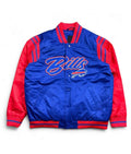 Buffalo Bills Button Up Blue and Red Satin Jacket
