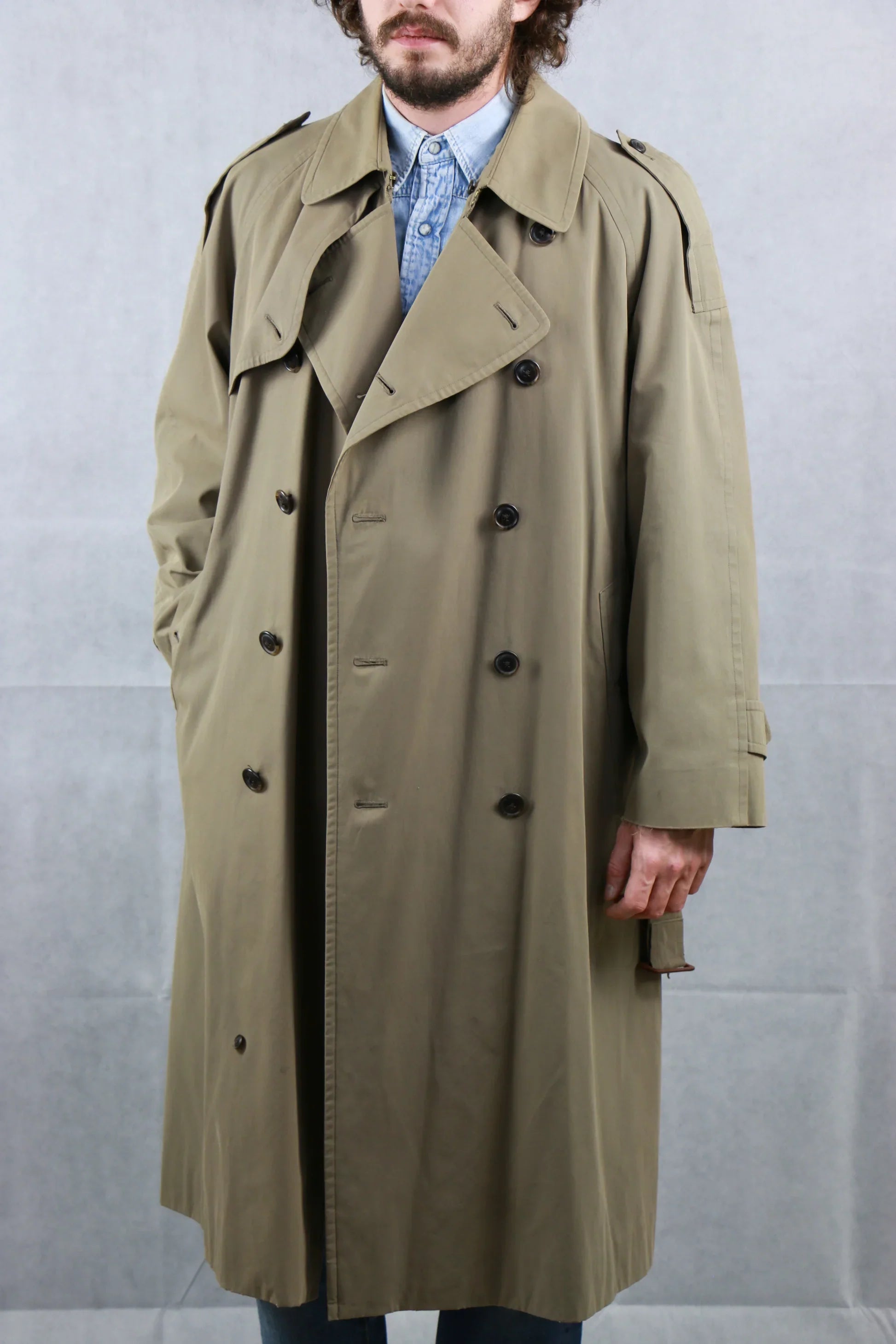 Burberry trench side view
