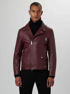 Burgundy Biker Jacket For Sale