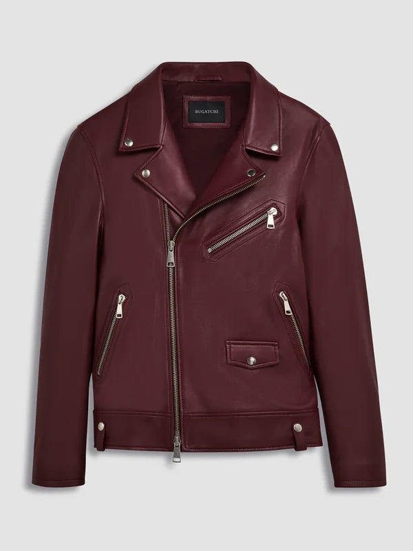 Burgundy Biker Jacket Sale