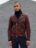 Burgundy Biker Jacket