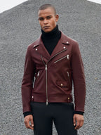 Burgundy Biker Jacket