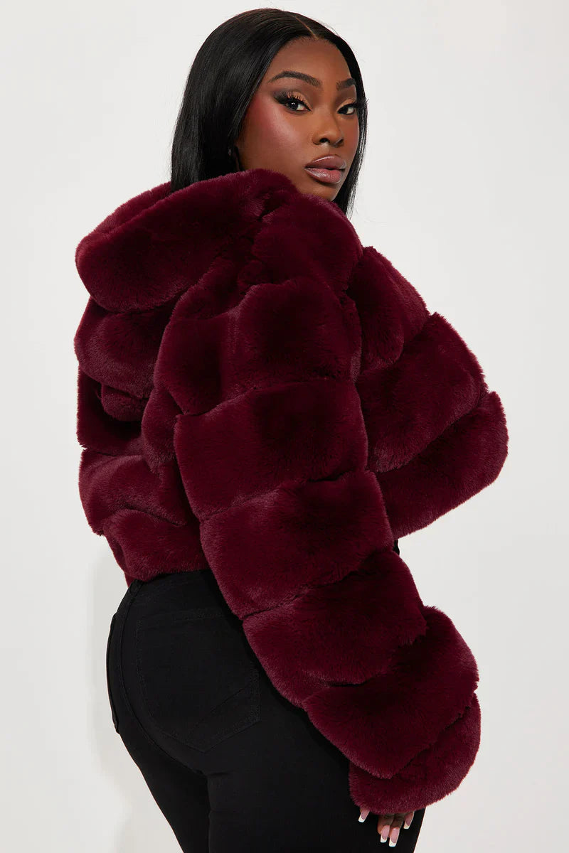 Burgundy-Fashion-Nova-Faux-Fur-Jacket