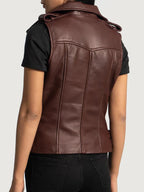Burgundy Leather Vest Sale