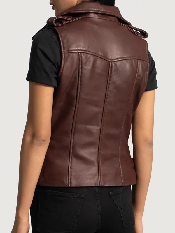 Burgundy Leather Vest Sale