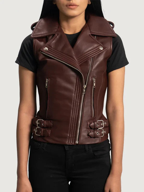 Burgundy Leather Vest