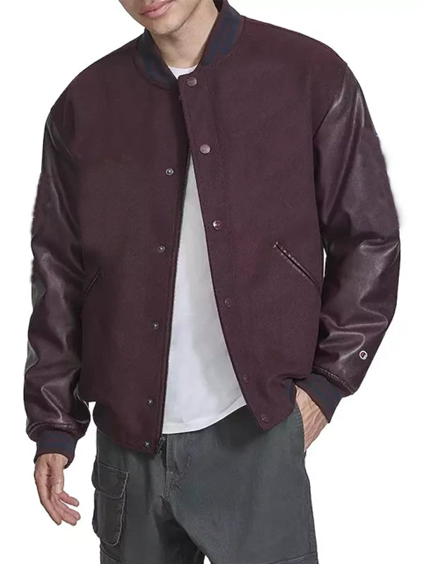 Burgundy-Lettermen-Bomber-Jacket