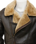 Buy Alexander Mens Brown Leather Aviator Jacket