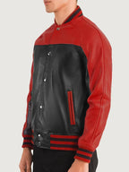 Buy Black And Red Leather Jacket