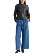 Buy Black Womens Real Leather Cafe Racer Jacket