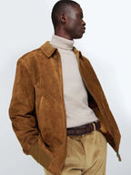 Buy Brown Suede Bomber Jacket
