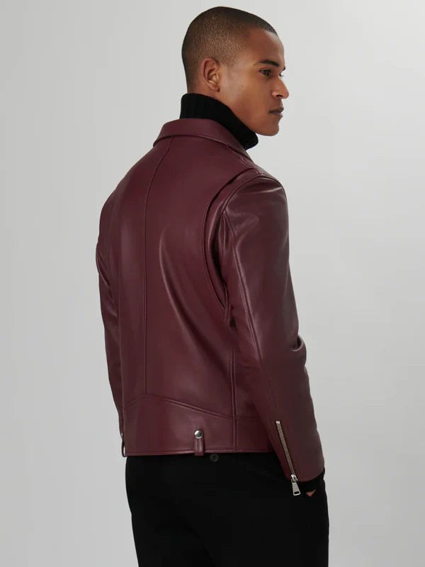 Buy Burgundy Biker Jacket
