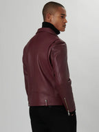 Buy Burgundy Biker Jacket