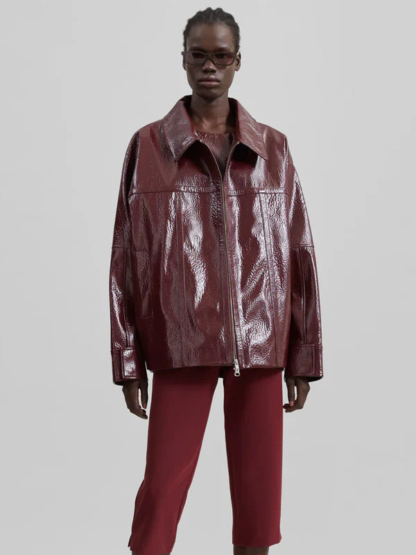 Buy Burgundy Leather Jacket
