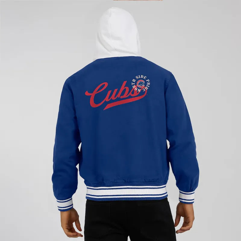 Buy Chicago Cubs Royal Cotton Hooded Jacket