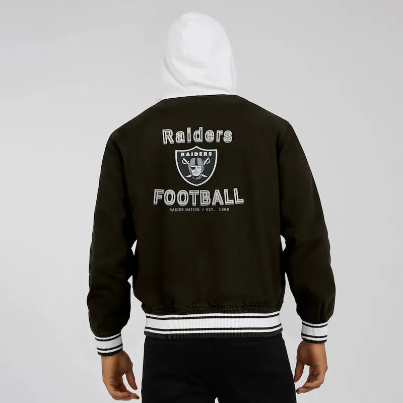 Buy Las Vegas Raiders Black Cotton Hooded Jacket