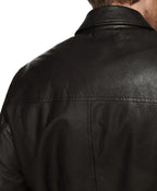 Buy Leather Mens Black Aviator Jacket