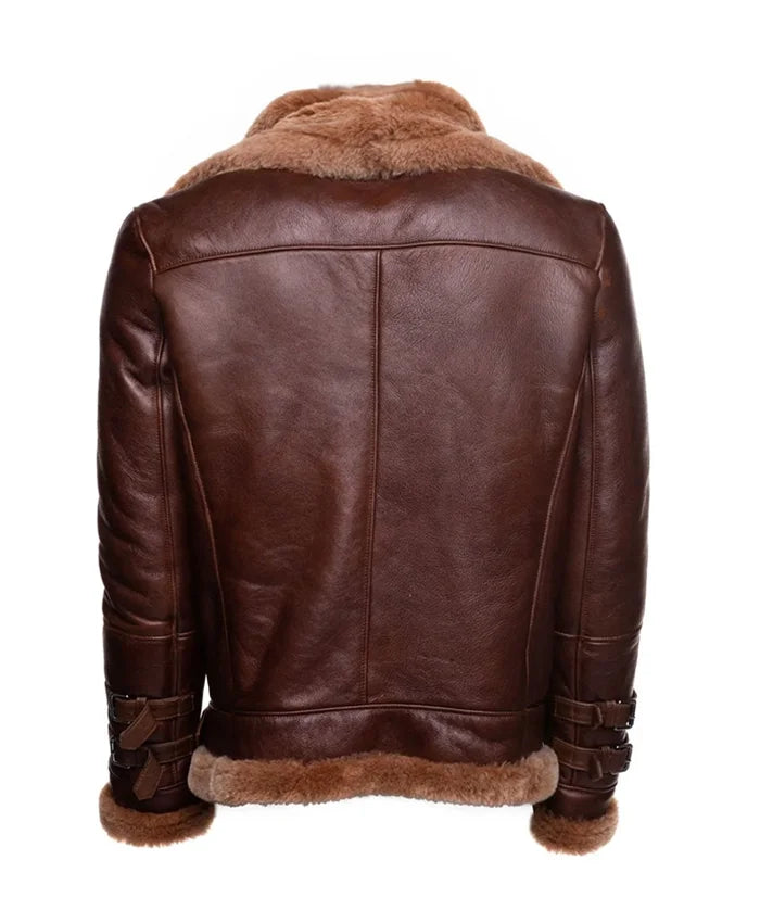 Buy Mens B3 RAF Brown Leather Flight Bomber Jacket