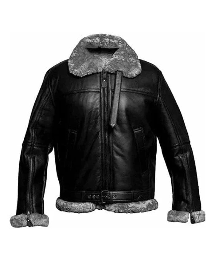 Buy Mens Black RAF B3 Bomber Jacket Fur Collar