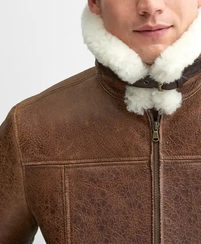 Buy Men’s Brown Leather Aviator Jacket
