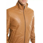 Buy Men’s Casual Bomber Camel Brown Jacket