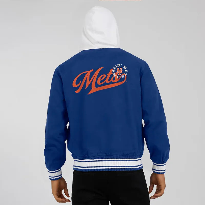 Buy NY Mets Royal Cotton Hooded Jacket