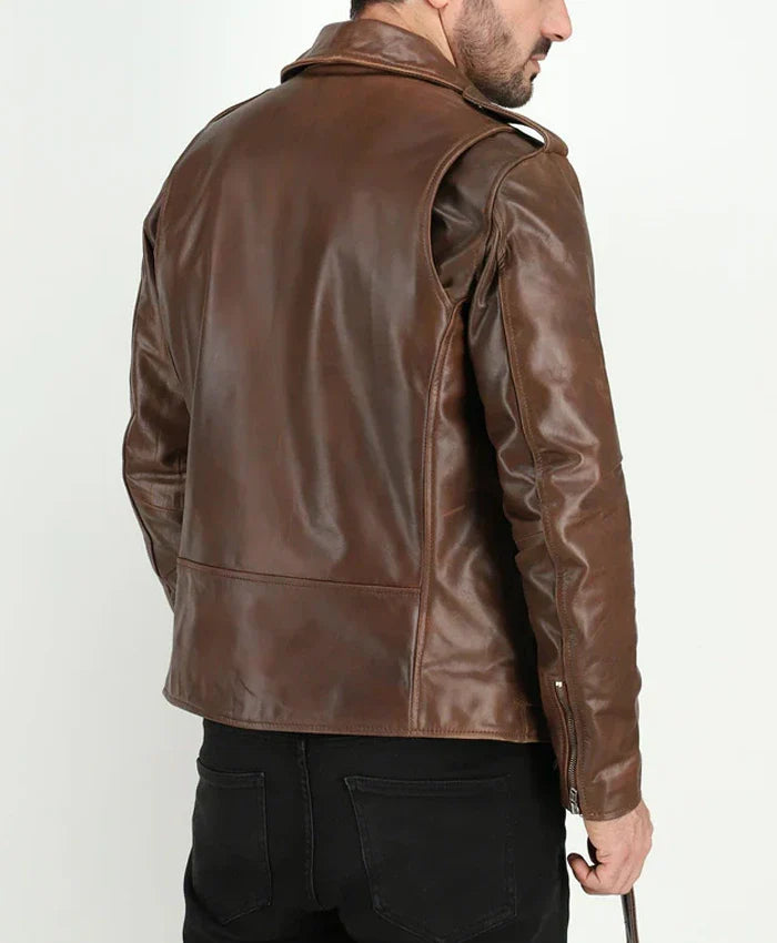 Buy Slim Fit Mens Brown Leather Jackets