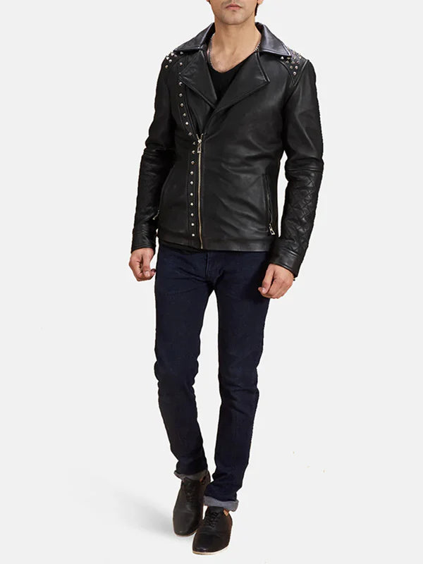 Buy Studded Leather Jacket Mens