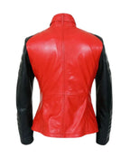Buy Women’s Motorcycle Red And Black Biker Jacket