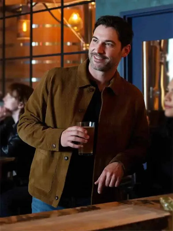 CIA S01 Tom Ellis Brown Suede Leather Jacket