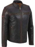 Cafe Racer Brown Leather Jacket